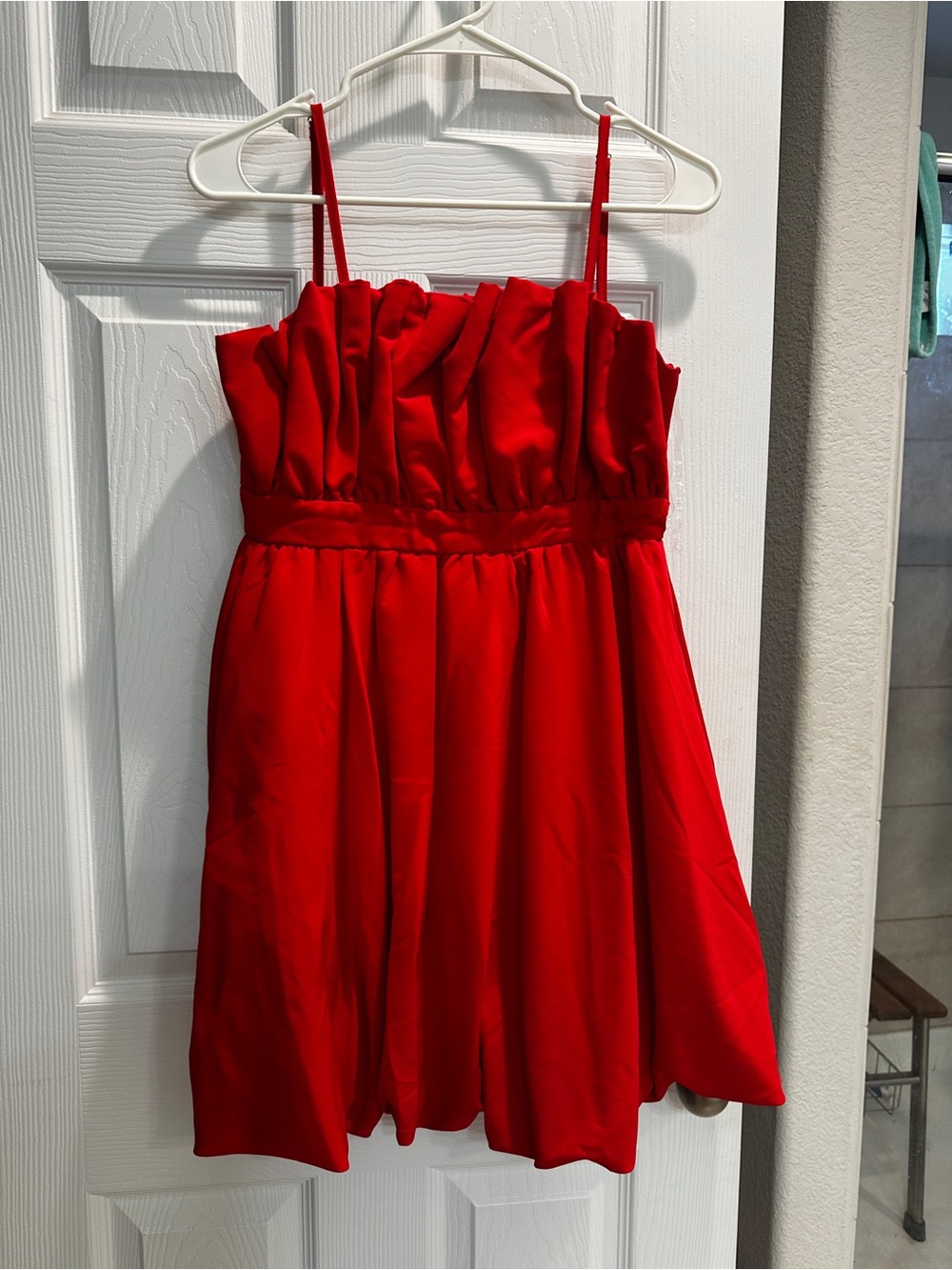 Red Spaghetti-Strap Mini Dress